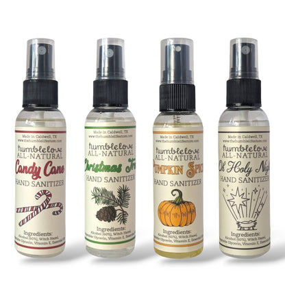 Holiday Hand Sanitizers - 70% Alcohol & 100% Natural